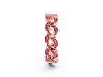 Pavé Round Pink Sapphire Interlocking Eternity Band in Rose gold with Bezel Prong Setting_2
