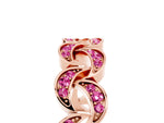Pavé Round Pink Sapphire Interlocking Eternity Band in Rose gold with Bezel Prong Setting_5