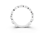Pavé Round Pink Sapphire Interlocking Eternity Band in Silver with Bezel Prong Setting_3