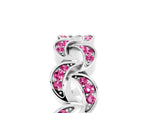 Pavé Round Pink Sapphire Interlocking Eternity Band in Silver with Bezel Prong Setting_5