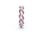 Pavé Round Pink Sapphire Interlocking Eternity Band in White gold with Bezel Prong Setting_2