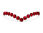 Pavé Round Ruby Chevron Band in Platinum with Shared Prong Setting