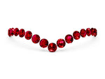 Pavé Round Ruby Chevron Band in Rose gold with Shared Prong Setting