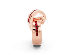 Pavé Round Ruby Crossover Band in Rose gold with Channel Setting_2