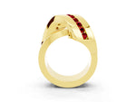 Pavé Round Ruby Crossover Band in Yellow gold with Channel Setting_3