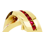 Pavé Round Ruby Crossover Band in Yellow gold with Channel Setting_4