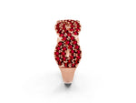 Pavé Round Ruby Infinity Twist Band in Rose gold with Shared Prong Setting_2