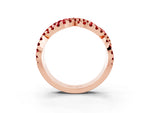 Pavé Round Ruby Infinity Twist Band in Rose gold with Shared Prong Setting_3