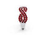 Pavé Round Ruby Infinity Twist Band in White gold with Shared Prong Setting_2