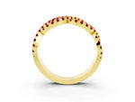 Pavé Round Ruby Infinity Twist Band in Yellow gold with Shared Prong Setting_3