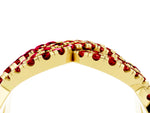 Pavé Round Ruby Infinity Twist Band in Yellow gold with Shared Prong Setting_4