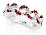 Pavé Round Ruby Interlocking Eternity Band in Platinum with Bezel Prong Setting_1