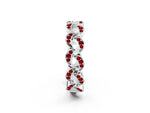 Pavé Round Ruby Interlocking Eternity Band in Platinum with Bezel Prong Setting_2