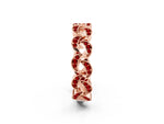 Pavé Round Ruby Interlocking Eternity Band in Rose gold with Bezel Prong Setting_2