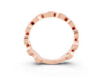 Pavé Round Ruby Interlocking Eternity Band in Rose gold with Bezel Prong Setting_3