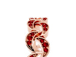 Pavé Round Ruby Interlocking Eternity Band in Rose gold with Bezel Prong Setting_5