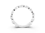 Pavé Round Ruby Interlocking Eternity Band in Silver with Bezel Prong Setting_3