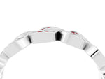 Pavé Round Ruby Interlocking Eternity Band in White gold with Bezel Prong Setting_4
