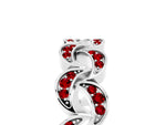 Pavé Round Ruby Interlocking Eternity Band in White gold with Bezel Prong Setting_5