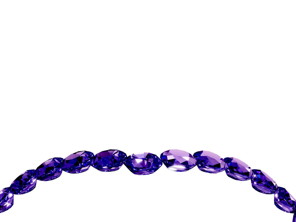 Pavé Round Tanzanite Chevron Band in Silver with Shared Prong Setting_4
