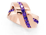 Pavé Round Tanzanite Crossover Band in Rose gold with Channel Setting_1