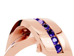 Pavé Round Tanzanite Crossover Band in Rose gold with Channel Setting_4