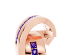 Pavé Round Tanzanite Crossover Band in Rose gold with Channel Setting_5