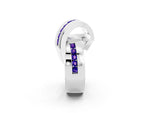 Pavé Round Tanzanite Crossover Band in Silver with Channel Setting_2