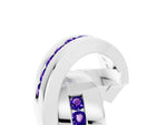 Pavé Round Tanzanite Crossover Band in White gold with Channel Setting_5