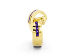 Pavé Round Tanzanite Crossover Band in Yellow gold with Channel Setting_2