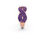 Pavé Round Tanzanite Infinity Twist Band in Rose gold with Shared Prong Setting_2