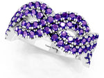 Pavé Round Tanzanite Infinity Twist Band in Silver with Shared Prong Setting_1