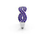 Pavé Round Tanzanite Infinity Twist Band in Silver with Shared Prong Setting_2