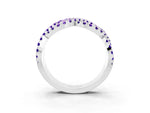 Pavé Round Tanzanite Infinity Twist Band in Silver with Shared Prong Setting_3