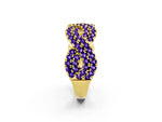 Pavé Round Tanzanite Infinity Twist Band in Yellow gold with Shared Prong Setting_2