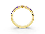 Pavé Round Tanzanite Infinity Twist Band in Yellow gold with Shared Prong Setting_3