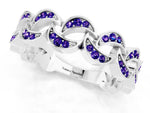 Pavé Round Tanzanite Interlocking Eternity Band in Platinum with Bezel Prong Setting_1