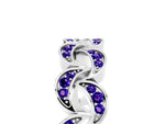 Pavé Round Tanzanite Interlocking Eternity Band in Platinum with Bezel Prong Setting_5