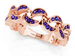 Pavé Round Tanzanite Interlocking Eternity Band in Rose gold with Bezel Prong Setting_1