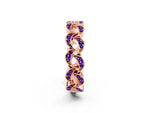 Pavé Round Tanzanite Interlocking Eternity Band in Rose gold with Bezel Prong Setting_2