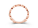 Pavé Round Tanzanite Interlocking Eternity Band in Rose gold with Bezel Prong Setting_3