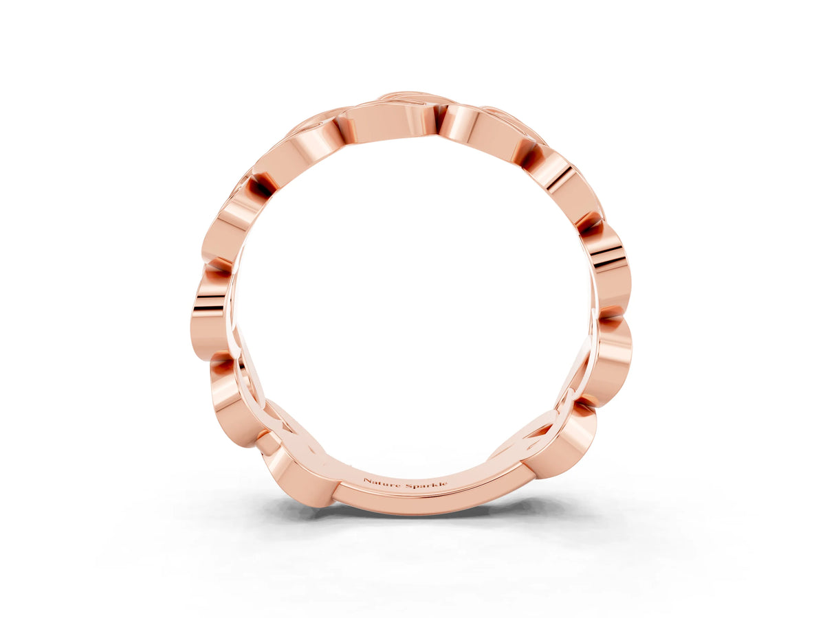 Pavé Round Tanzanite Interlocking Eternity Band in Rose gold with Bezel Prong Setting_3