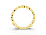 Pavé Round Tanzanite Interlocking Eternity Band in Yellow gold with Bezel Prong Setting_3