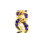Pavé Round Tanzanite Interlocking Eternity Band in Yellow gold with Bezel Prong Setting_5