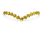 Pavé Round Yellow Sapphire Chevron Band in Rose gold with Shared Prong Setting