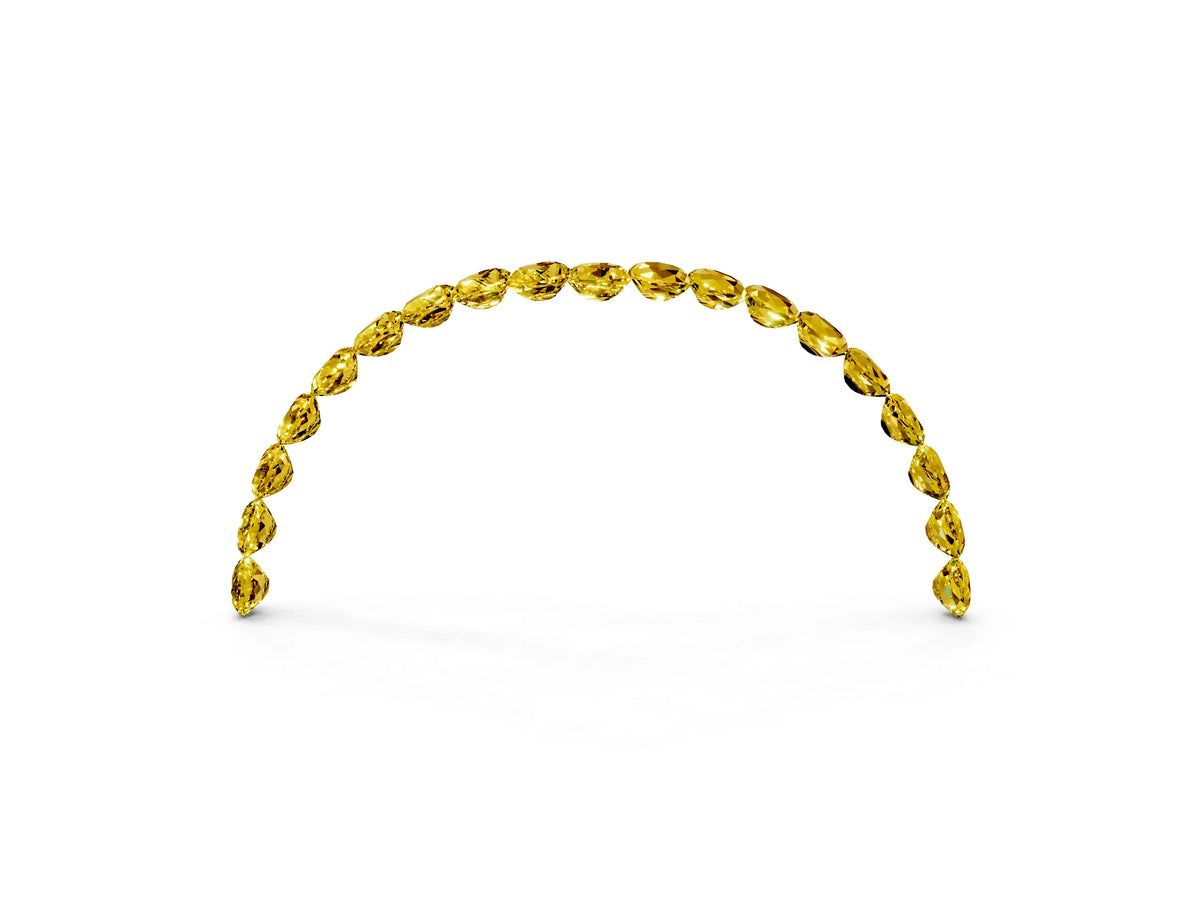 Pavé Round Yellow Sapphire Chevron Band in Rose gold with Shared Prong Setting_3