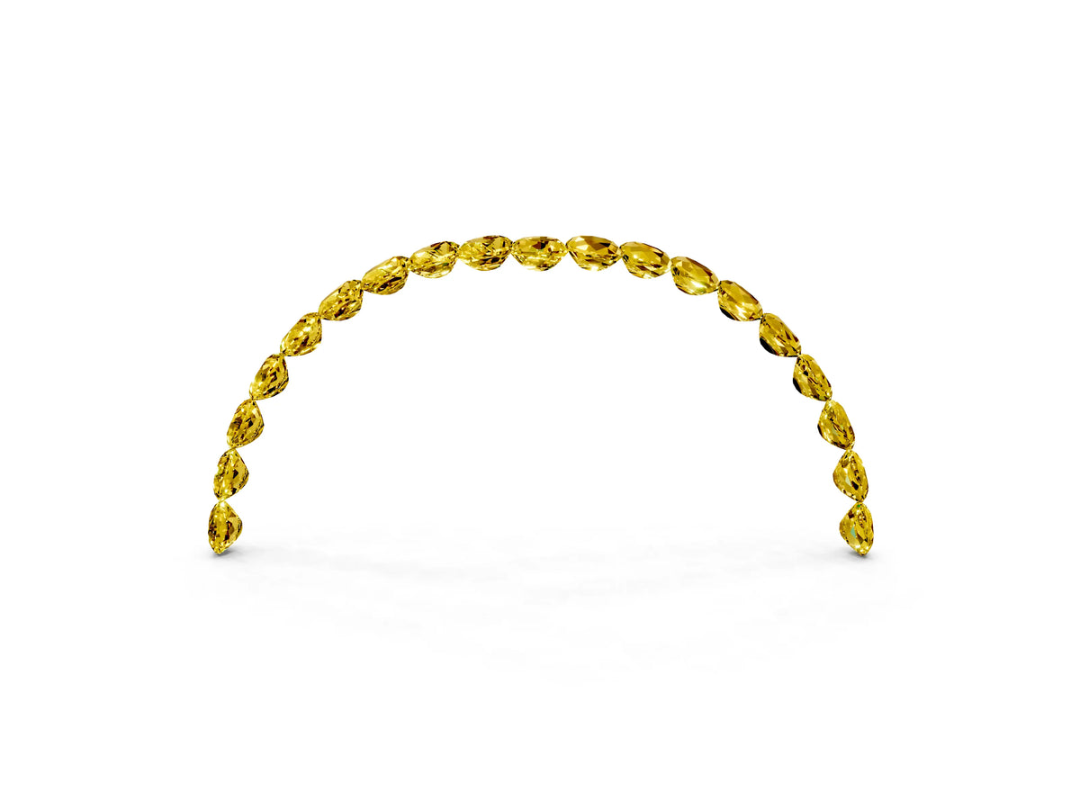 Pavé Round Yellow Sapphire Chevron Band in Silver with Shared Prong Setting_3