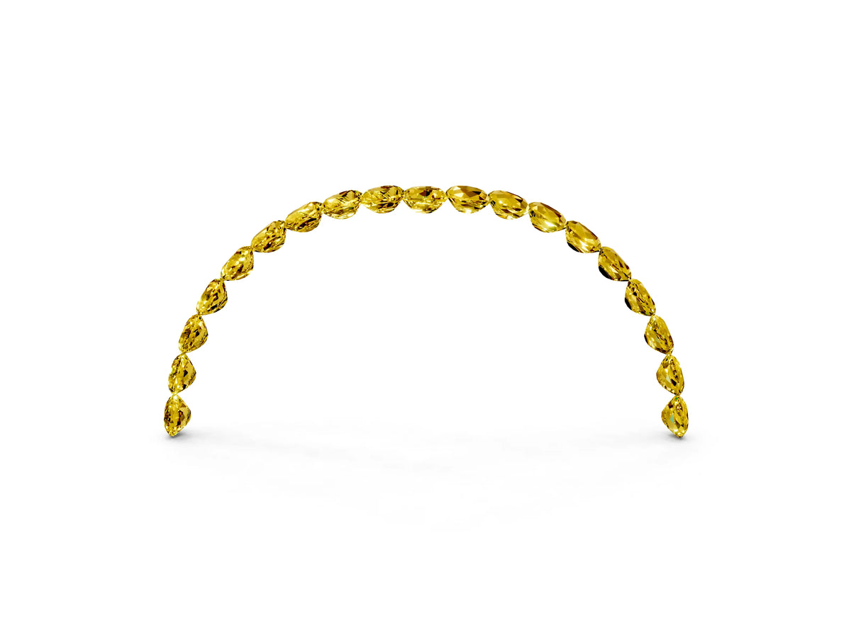 Pavé Round Yellow Sapphire Chevron Band in Yellow gold with Shared Prong Setting_3