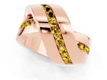 Pavé Round Yellow Sapphire Crossover Band in Rose gold with Channel Setting_1