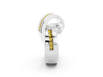 Pavé Round Yellow Sapphire Crossover Band in White gold with Channel Setting_2